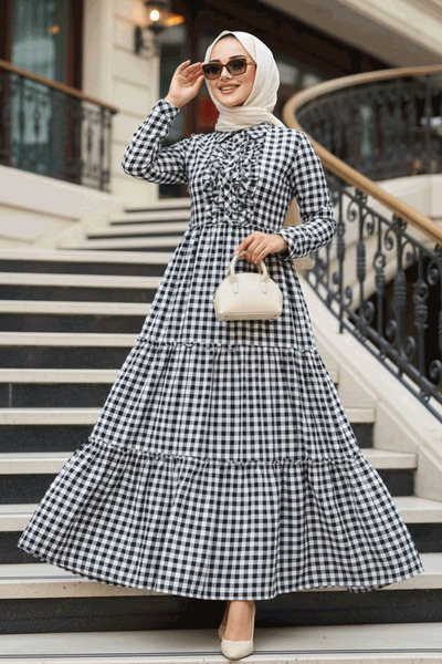 Neva Style Rochie neagră Hijab 2702S