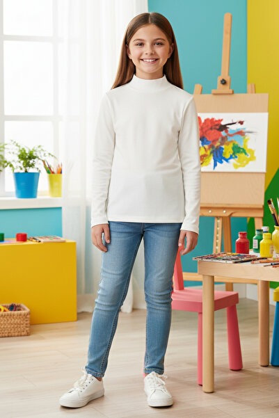 difa kids فتاة بوي للجنسين الأطفال إكرو اللون موسم الشتاء نصف الرقبة طويلة الأكمام بادي