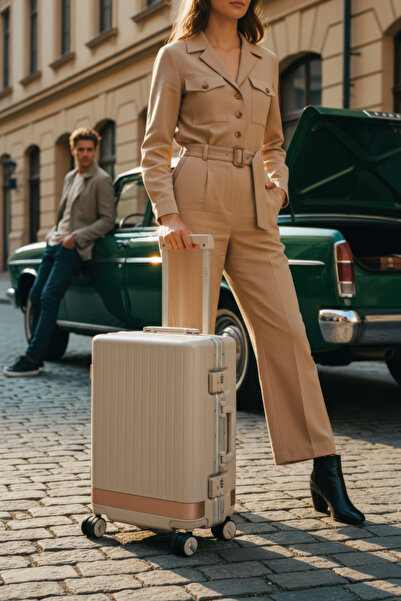 Zeplin Aura PC Policarbon Kabin Boy Valiz Bej