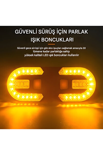 Genel Markalar FY-1825 Kablosuz Bisiklet Dönüş Sinyali LED Arka Lamba | USB Şarjlı, Uzaktan Kumandalı, IPX5