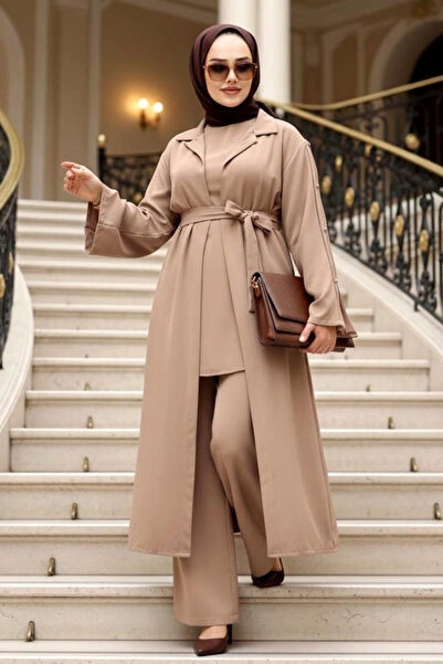 N.S NEVA STYLE طقم ثلاثي من البيكويهات ذات التفاصيل المزخرفة بالأزرار 7677BS