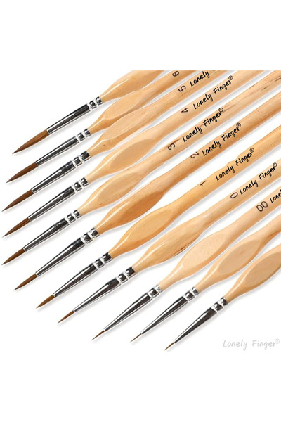 Choice 11Wood Triangle 11/22Pcs Miniature Detail Paint Brush Set with Natural...