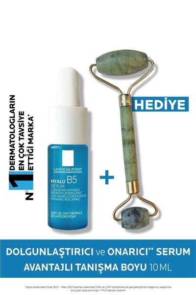 La Roche Posay Hyalu B5 Cilt Serumu Dolgunlaştırıcı & Onarıcı 10 ml Tanışma Boyu + Roller Yüz Masaj