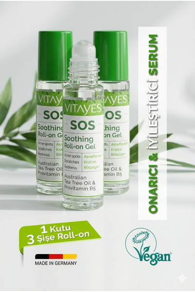 VITAYES Sos Serum Sivilce Siyah Nokta Akne Sinek Isırması Cilt Problemi Onarıcı Çay Ağacı Yağı Cilt Serumu