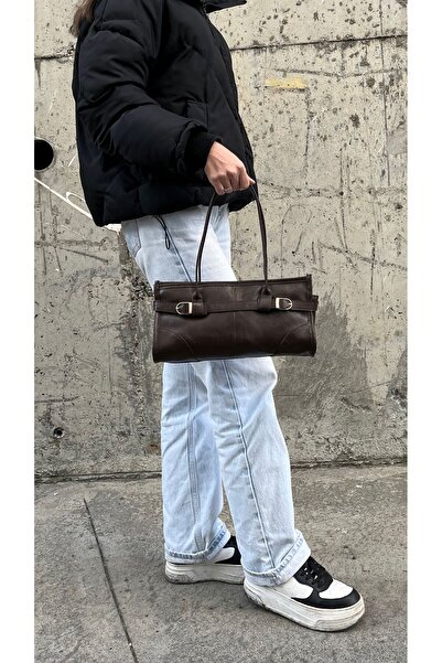 GUONN Renna Suni Deri Baget Çanta