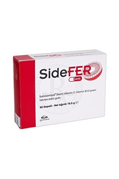 Sidefer Sukrozomiyal Demir Vitamin C Vitamin B12 30 Kapsül Takviye