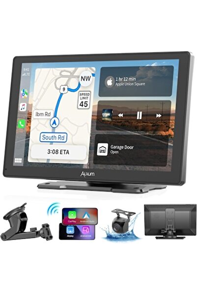 Alxum Navigație multimedia auto de 9 inch cu cameră video spate, Apple CarPla...