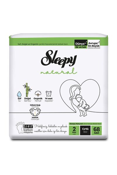 Sleepy Natural Jumbo Paket 2 Beden Mini 3-6 Kg 68'li