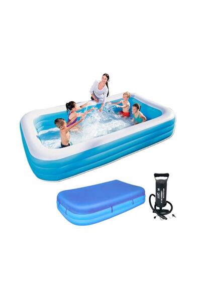 BESTWAY 54009 Havuz + Pompa + Havuz Örtüsü 305X183X56CM