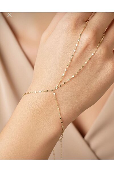 kuyumcu nurettin 1,10 gr (GRAM) Aynalı Şahmeran Bileklik 14 Ayar Altın (18 Cm...