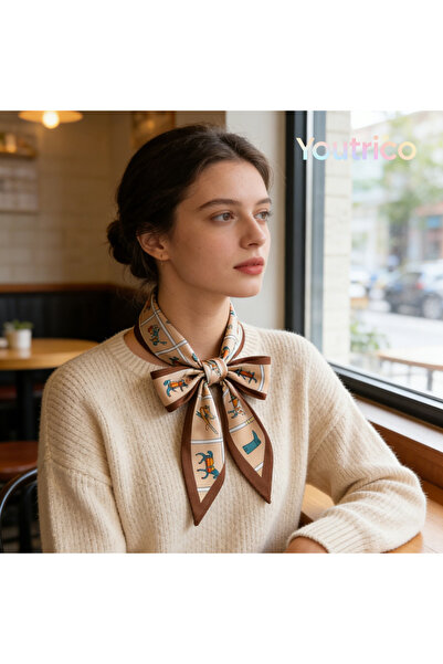 Youtrico Long silk scarves,Headbands,Block steeds,147cm