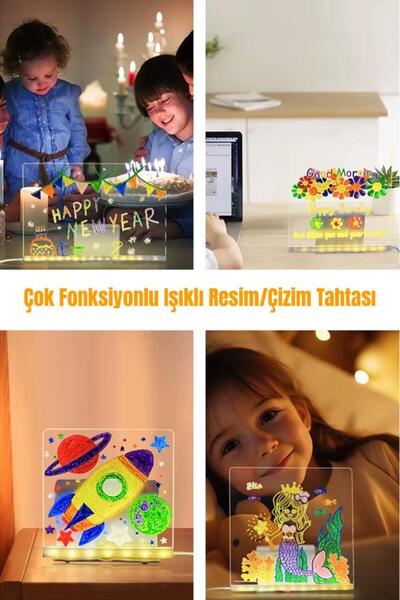 WEST GROUP Işıklı Ledli Ayarlanabilir Standlı Çizim Tableti 30x20