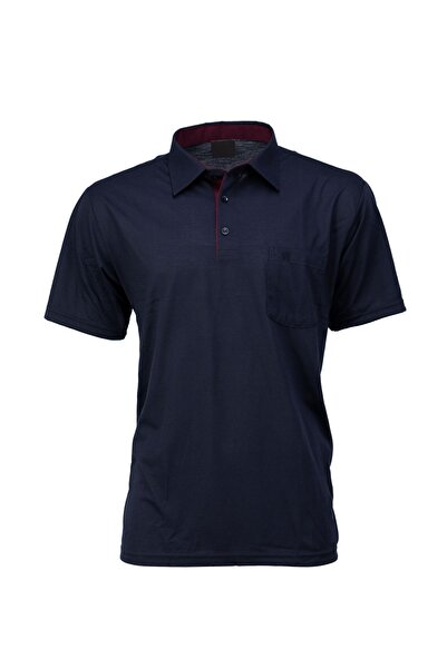 Oppland تي شيرت رجالي بياقة قميص وجيب وأكمام قصيرة وقصة عادية بنمط كامل من نس...