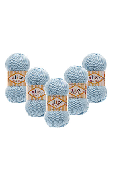 Alize 5 Pieces Baby Best Anti-Pilling Bamboo Blend 40 Blue - 100 Gr. 240 Meters.