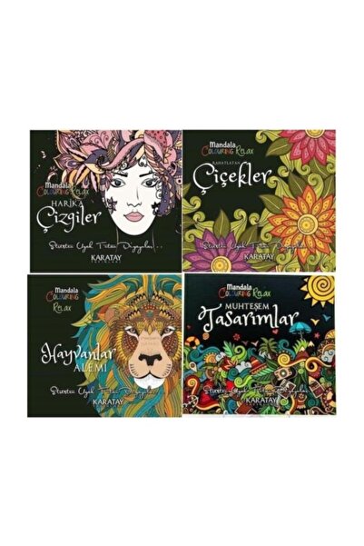 Karatay Yayınları Mandala Yetişkin Boyama Kitabı 4 Adet Karatay