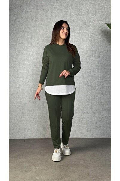 Zerenyus طقم نسائي مكون من بلوزة وبنطلون بأكمام طويلة وقلنسوة ورباط من الفيسك...