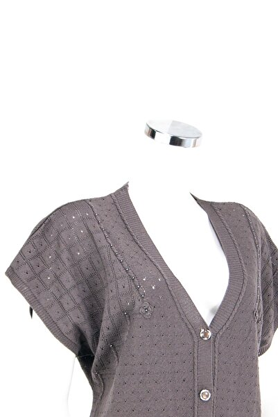 Oppland Жіночий сезонний жилет з ґудзиками, двома кишенями, рукавами-крилами, прямим кроєм, з мерсеризованої тканини