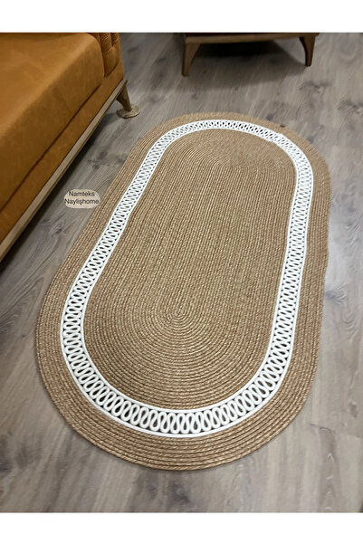 naylişhome هدية من قش الجوت - مهر - سجادة ممسحة للمطبخ في غرفة المعيشة
