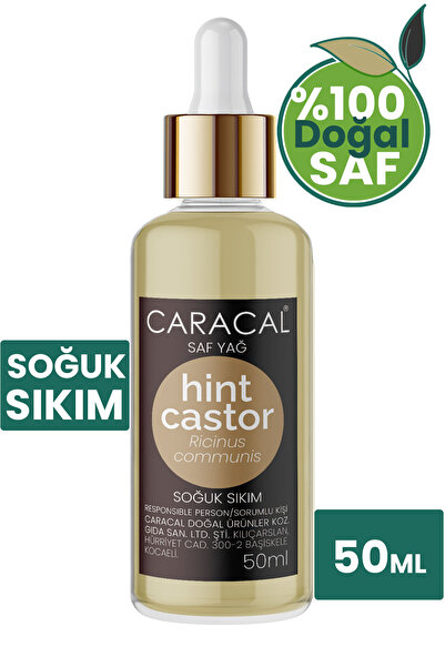 caracal 50ml %100 Saf Soğuk Sıkım Hint Yağı Katkısız Doğal Castor Yağı Ricinu...