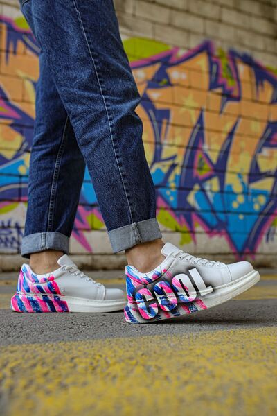 Zerenyus Pittura Custom Printed Men's Sneaker Blue Cool