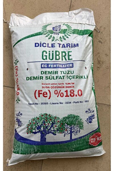 SBC Demir Sülfat ,Arteras&Riseherb Barkodlu Demir Sülfat Gübresi ,Demir Tuzu ,Kara Boya -25 KG