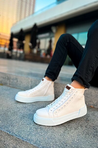 Zerenyus Μπλέιζερ Χειμερινές Ανδρικές Μπότες με φερμουάρ Λευκές