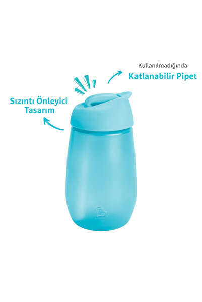 Munchkin Simple Clean Yıkanabilir Pipetli Alıştırma Bardağı | 296 ml | 12 Ay+ | Mavi | BPA İçermez