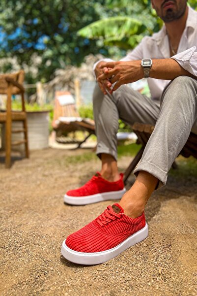 Zerenyus Velluto Premium Velvet Style Men's Casual Shoes Red