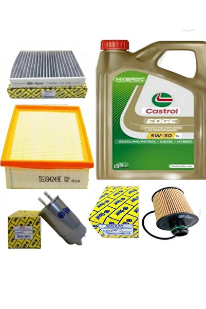 OPAR FİAT DOBLO,LİNEA 1.6 JTD KW77 FİLTRE SETİ 2007-2015+EDGE 5W-30 5LT MOTOR YAĞ 2025 ÜRETİM