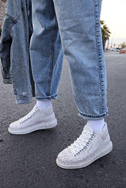 Zerenyus Ανδρικά αθλητικά μποτάκια Lyse με κορδόνια σε λευκό χρώμα