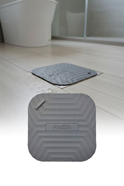 omilife Gri Silikon Kötü Koku Önleyici Kare Gider Kapağı Tıpası – Banyo, Mutfak ve Balkon Lavabo Giderleri