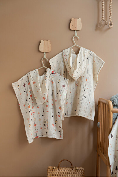 %100 Pamuk Müslin Bebek Panço-Heartline