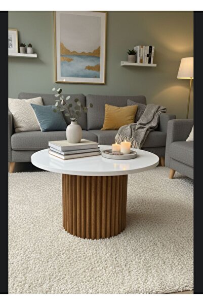 Squall Dekoratif Ayaklı Yuvarlak Orta Sehpa