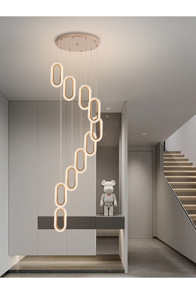 best power ثريا حديثة معلقة 6636-10 مزودة بـ 10 مصابيح LED بقوة 40 وات و3 أوض...