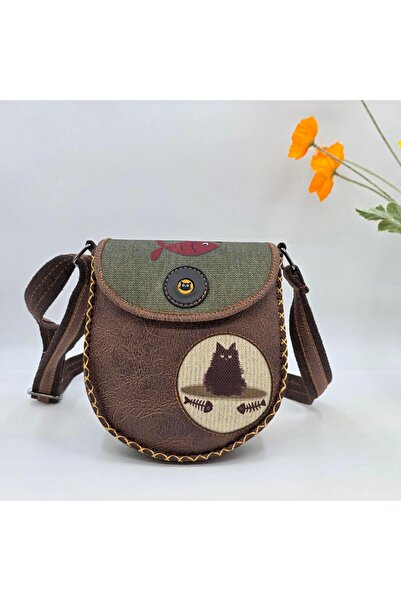 HOODİEMOUSE Karamık Figürlü Çapraz Örgülü Kol Çantası Etnik Bohem Style - BORDO