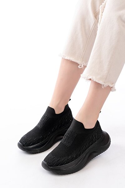 Zerenyus Zri̇n-707 White Knitwear Faillant Sole Slip-On Women's Sneakers with...