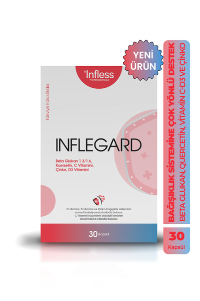 infless Inflegard – Beta Glukan, Quercetin, C Vitamini, Çinko ve D3 İçeren 30...