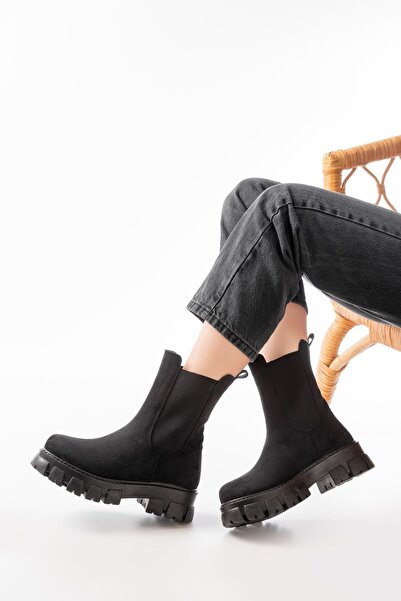 Zerenyus ZRİN-299 Ghete de damă casual, elastice, cu talpă înaltă, din piele ...