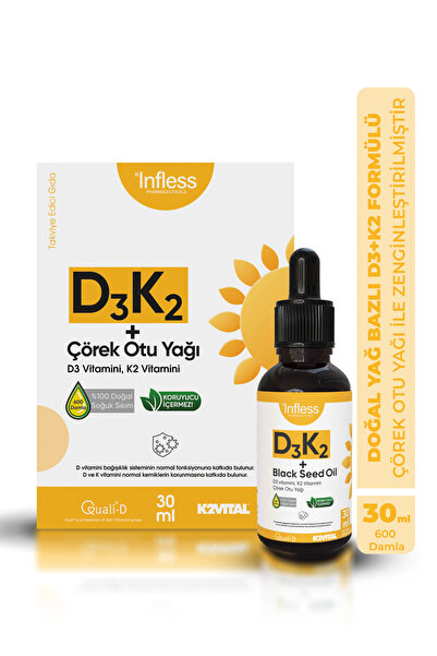 infless Vitamin D3 K2 Çörek Otu Yağı 30 ml