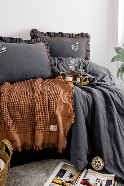 Çulha طقم غطاء لحاف مطرز قابل للغسل مصنوع من القطن بنسبة 100%، مقاس مزدوج، من...