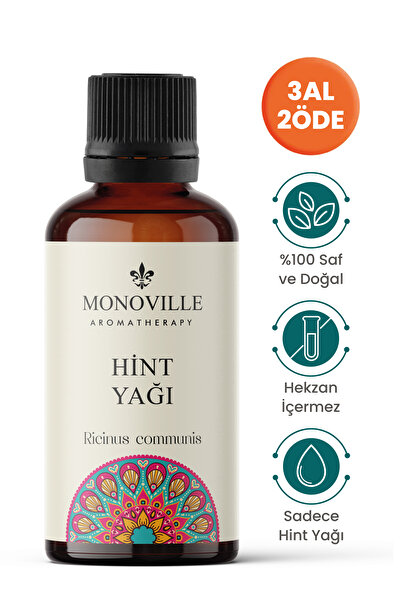 Monoville Hint Yağı ( Yoğun Kıvamlı Yağ ) 30 ml Soğuk Sıkım %100 Saf Ve Doğal (Castor Oil)
