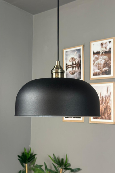 Bamyum Siyah Rocha Metal Avize Lale Başlık Salon Masaüstü Mutfak Otel Tekli A...