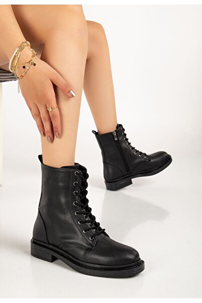 Zerenyus ZRİN-2289 Ghete de damă de zi cu zi, negre, premium, cu șireturi și ...