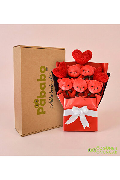 Özgüner Oyuncak Yılbaşı Hediyesi Ayıcık Buketi – Noel Özel Kalpli Ayıcıklı Bu...