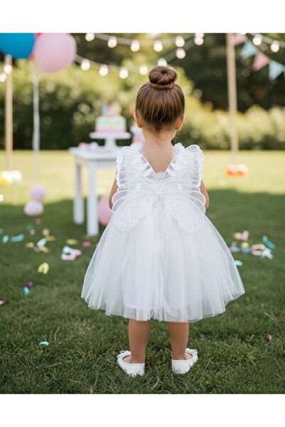 Serackids Kız Bebek Çocuk Kanatlı Doğum Günü Parti Düğün Özel Gün Tüllü Tütü ...