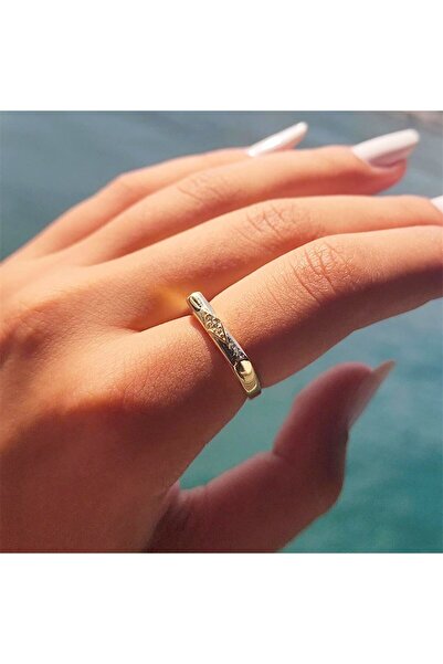 FasekGold Gümüş Yüzük - Helen Tasarım Kalın Çizgi 925 Ayar Gümüş Yüzük
