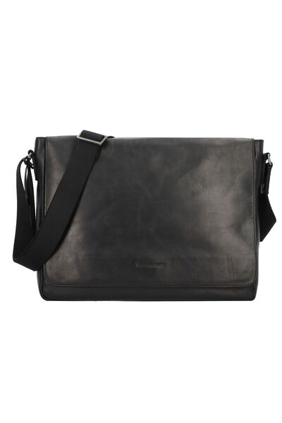 Greenburry Pure Black Messenger Leder 37 cm