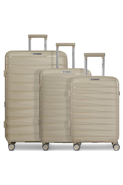 Franky London 4 Rollen Kofferset 3-teilig mit Dehnfalte