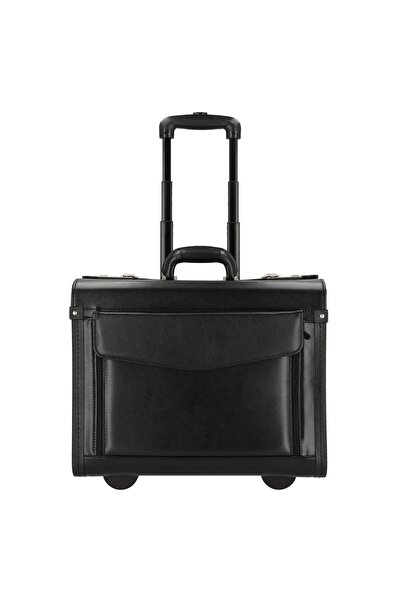 Dermata 2-Rollen Pilotentrolley Leder 45,5 cm Laptopfach