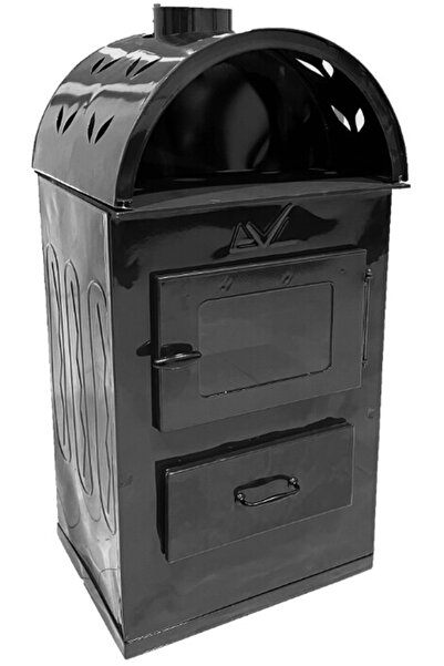 Evotools Semineu Emailat cu Arcada - Culoare semineu Negru Putere semineu 7 KW